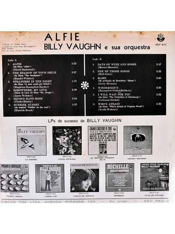 LP Alfie - Billy Vaughn e sua orquestra