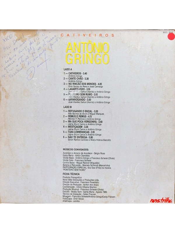 LP Cativeiros - Antônio Gringo