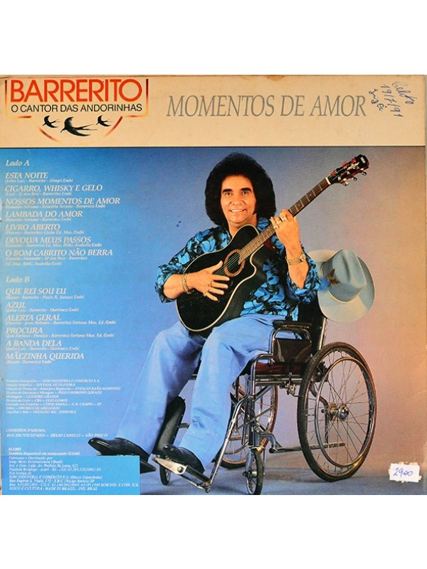 LP Momentos de amor - Barrerito - O Cantor das andorinhas