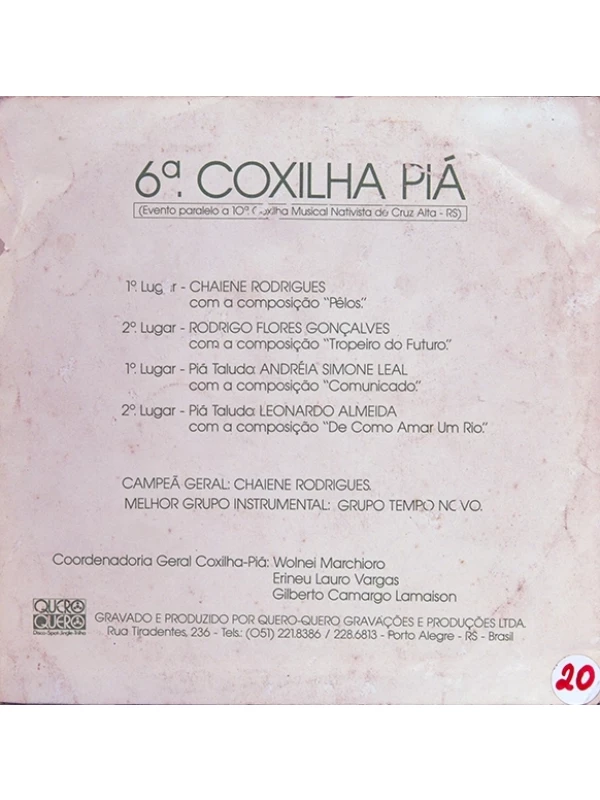 LP compacto 6ª Coxilha Piá - Cruz Alta