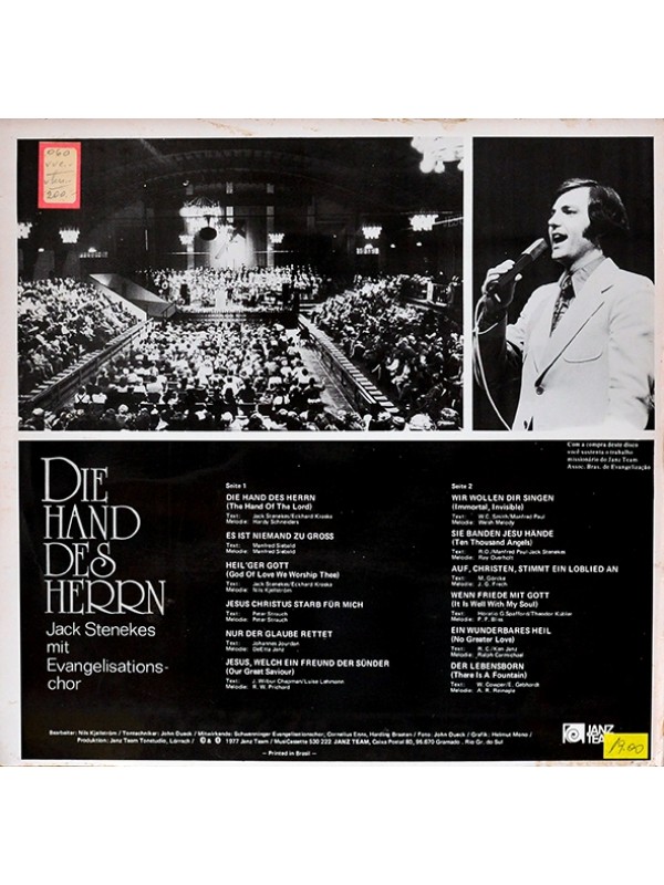 LP Die Hand des Hern - Jack Stenekes mit evangelisations chor