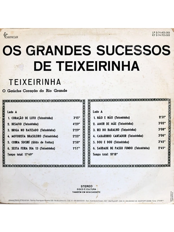 LP Os Grandes sucessos de Teixeirinha