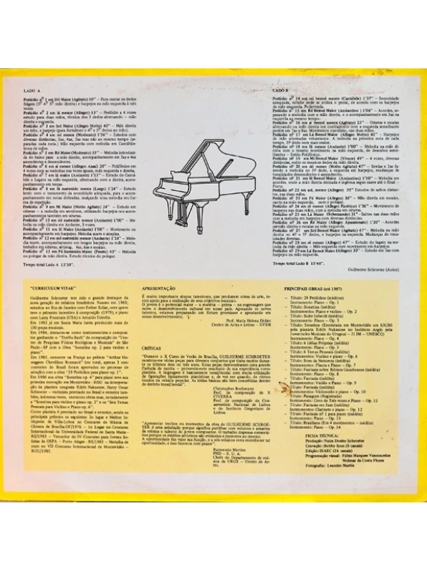 LP Guilherme Schroeter - 29 prelúdios op.1 xecutados pelo autor