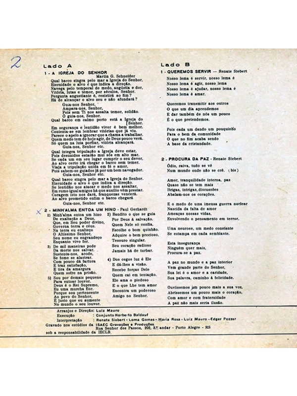 LP compacto Nossa fé-Nossa vida -  Igreja