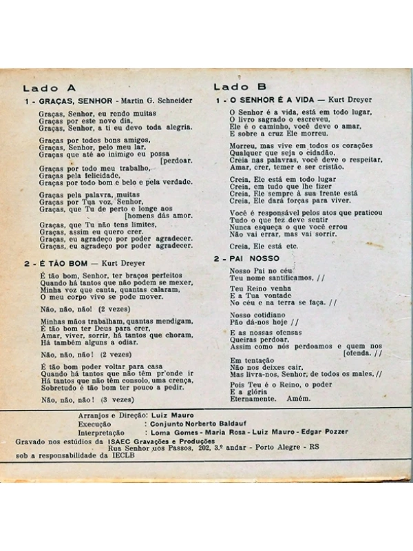 LP compacto Nossa fé-Nossa vida - Culto
