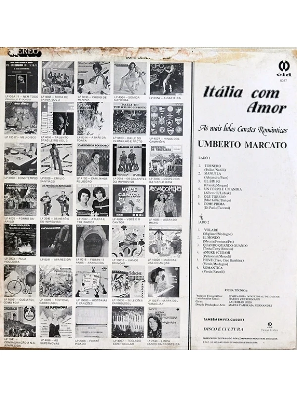 LP Itália com amor - Umberto Marcato