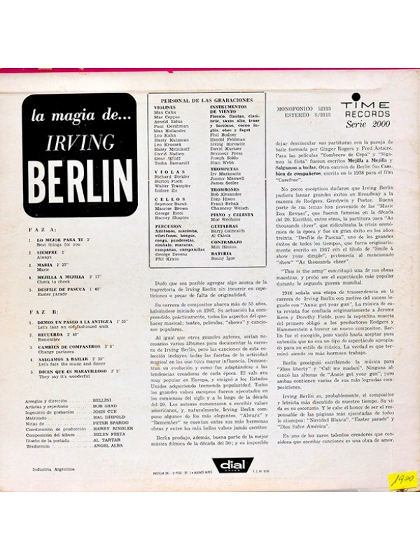 LP La magia de Irving Berlin
