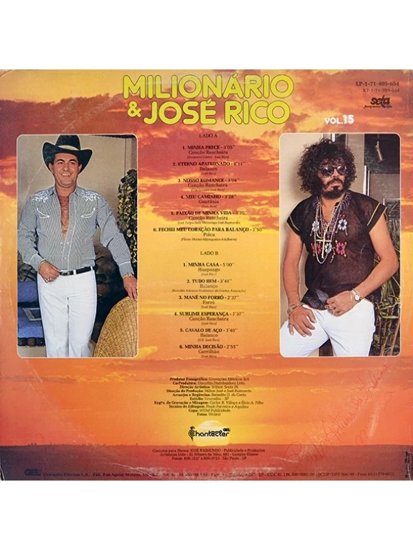 LP Minha prece - Milionário e José Rico - Vol. 15
