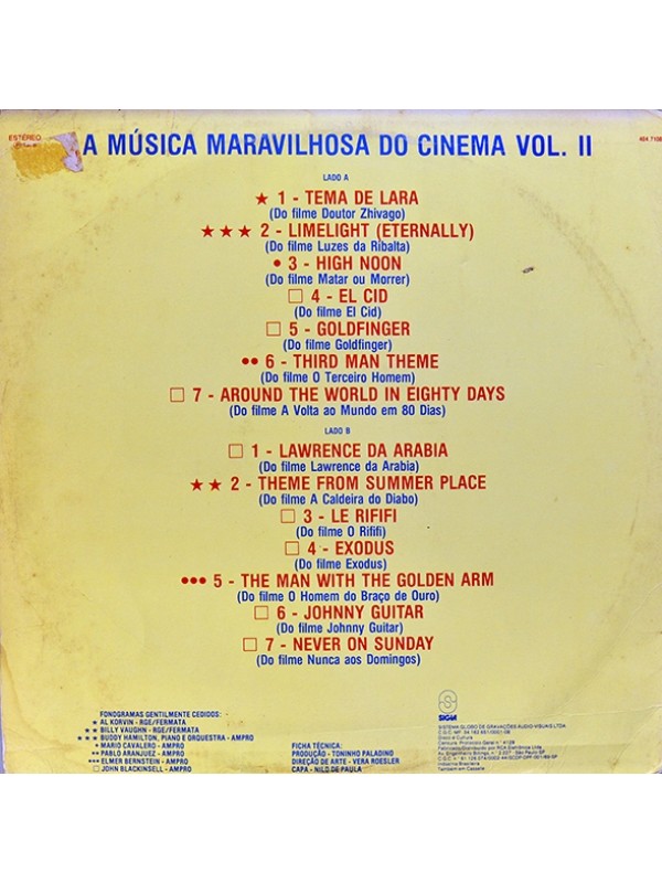 LP A Música maravilhosa do cinema Vol.2