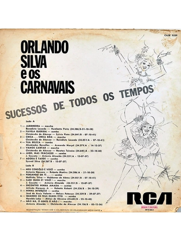 LP Orlando Silva e os carnavais - Sucessos de todos os tempos