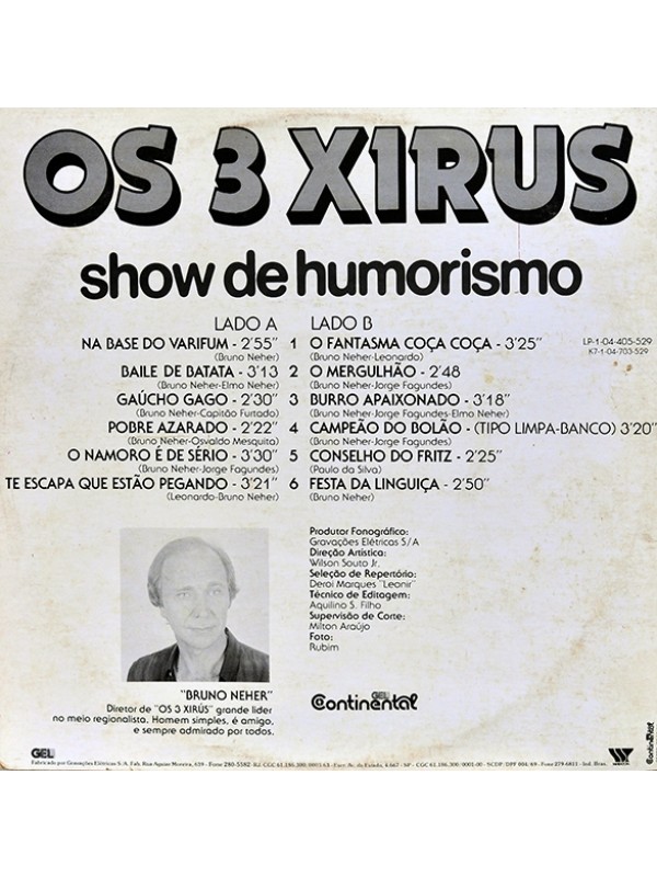 LP Os Três Xirus - Show de humorismo