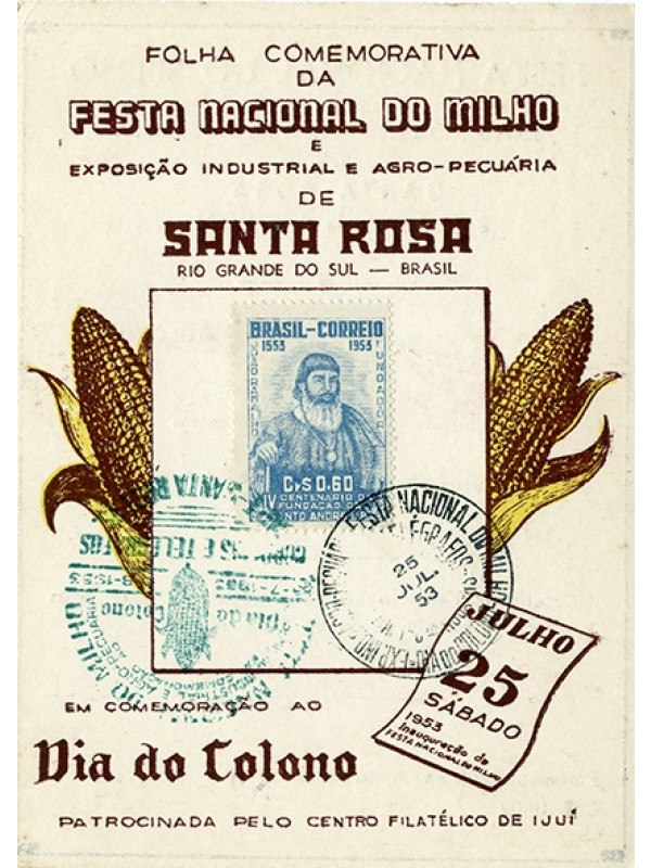 Folha comemorativa da Festa Nacional do Trigo e Exposição industrial e agropecuária de Santa Rosa