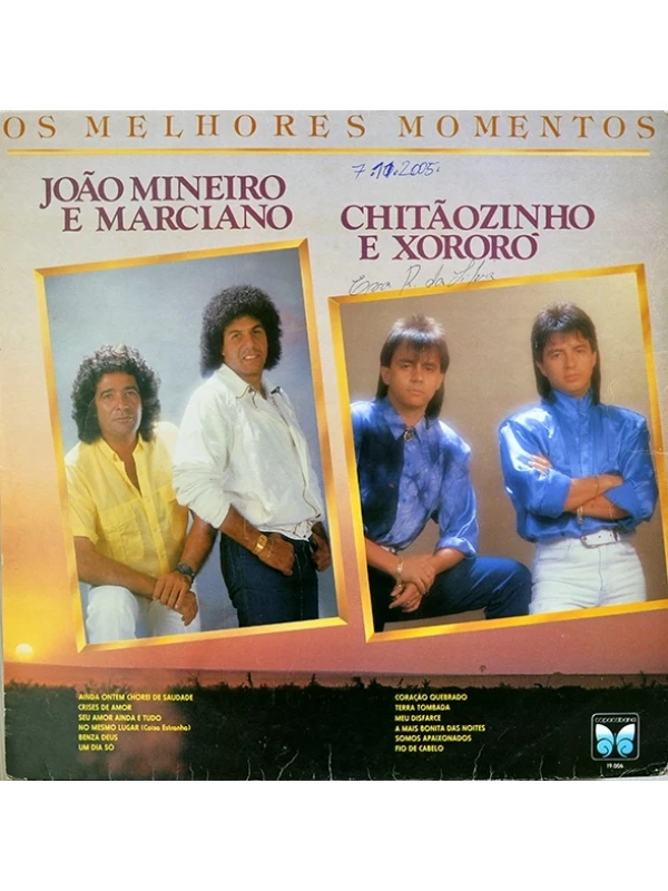 LP os Melhores momentos João Mineiro e marciano/Chitãozinho e Xororo