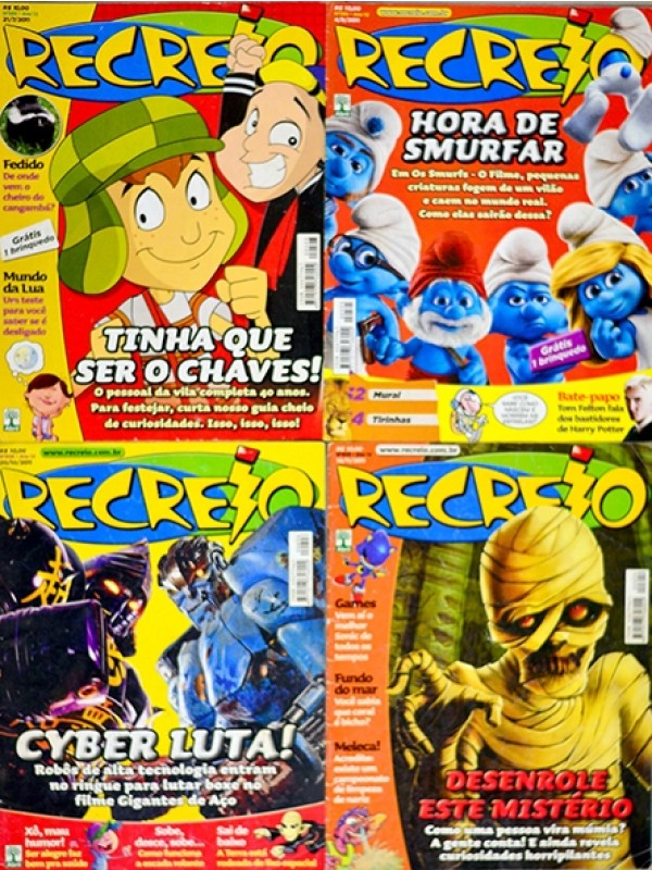 Revista Recreio - 4 edições - Nº 593, Nº 595, Nº 606 e Nº 609