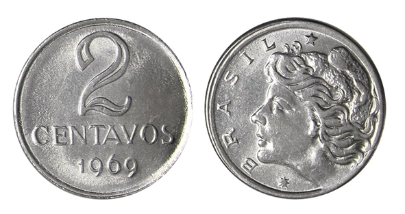 Moeda 2 centavos 1969 MBC