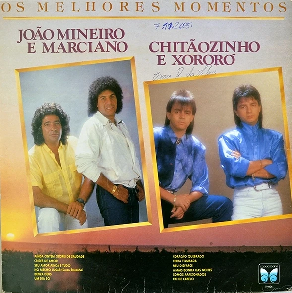 LP os Melhores momentos João Mineiro e marciano/Chitãozinho e Xororo